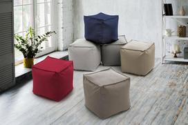 "Talamo Italia" - "Annalaura Pouf", daugiafunkcinis pufas, minkštasuolis, pagamintas iš paminkštinto audinio, 100 % pagamintas Italijoje, 45 x 45 x 45 cm, Taupe