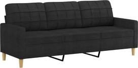 "Tidyard" 3 vietų sofa su dekoratyvine pagalvėle, sofa-lova, sofa-lova, kušetė, svečių lova, sofa-lova, sofa-lova, minkšta sofa, svetainės sofa, 198 x 77 x 80 cm (plotis x gylis x aukštis), audinys, metalas, juoda