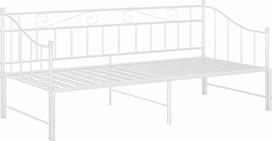 "Tidyard" dieninė lova, sofa lova, išskleidžiama lova, lovos rėmas, sofa lova, svečių lova, metalinė balta, 90 x 200 cm