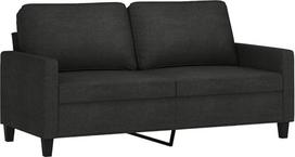 "Tidyard" dvivietė sofa, poilsio sofa su porankiais, sofa lova, atlošo pagalvėlė, miegamasis krėslas, svetainės sofa, dizaino sofa, medžiaginė sofa, metalinis rėmas, sėdimieji baldai, dvivietė, 158 x 77 x 80 cm (plotis x gylis x aukštis), juoda