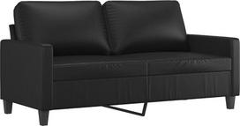 "Tidyard" dvivietė sofa, poilsio sofa, sofa su porankiais, atlošo pagalvėlė, minkšta sofa, svetainės sofa, dizaino sofa, metalinis rėmas, svetainės baldai, dvivietė, 158 x 77 x 80 cm (plotis x gylis x aukštis), juoda