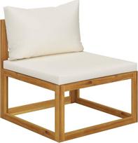 "Tidyard" modulinė vidurinė sofa su kreminės baltos spalvos pagalvėle, vidurinė sofa, sofa su atlošu, balkono sofa, svetainės sofa, sofos komplektas, vidurinė dalis, akacijos medžio masyvas
