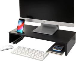"Ttap" 540 mm medinis monitoriaus stovas su išmaniojo telefono laikikliu - juodas