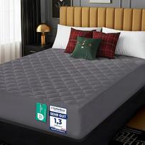 "Utopia Bedding" dygsniuotas čiužinio užvalkalas 160 x 200 cm, prigludęs čiužinio užvalkalas su giliomis kišenėmis, išsitempia iki 30 cm (pilkas)