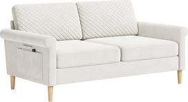 "Vesgantti" dvivietė aksominė sofa, 164 cm sofa su dvipusėmis kišenėmis, dvivietė sofa su 2 pagalvėlėmis ir porankiais, dvivietė sofa svetainei, miegamajam, biurui, montuojama be įrankių, 164 L x 76 D x 85 H cm