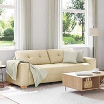 "vidaXL" 3 vietų sofa Kreminis 180 cm audinys
