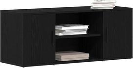 "vidaXL" TV spintelė "Black Oak Effect" 100 x 35 x 40 cm Medžio kompozitas Šiuolaikinė gyvenamoji erdvė Funkcionali saugykla Plokščia medijos konsolė Stilingas TV stovas Šiuolaikinis organizatorius