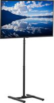 "VIVO" televizoriaus grindų stovas 13-50 colių ekranams, LED, OLED 4K, išmaniesiems plokščiesiems, išlenktiems monitoriams, VESA 200 x 200, aukštas stovas bėgimo takeliams ir elipsiniams treniruokliams, juodas, STAND-TV17