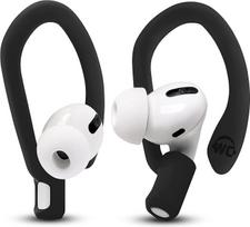 "WC HookZ" - patentuoti patobulinti "AirPods Pro 1, 2" ir "AirPods 1, 2 ir 3" ausinių dirželiai - dvi poros dydžių pakuotėje, pagamintos "Wicked Cushions" | Pitch Black