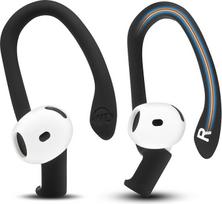 "WC HookZ", suderinamas su "AirPods 4" - reguliuojami "Wicked Cushions" ausų kabliukai | Kietas šerdis individualiam pritaikymui, saugūs ir patogūs, laukia patento | Juoda