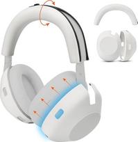 "WC ShellZ XM6" - silikoninis ausinių ir ausinių lankelio dėklas, suderinamas su "Sony WH-1000XM6" ausinėmis "Wicked Cushions" | Aukščiausios kokybės silikonas | Platininis sidabras
