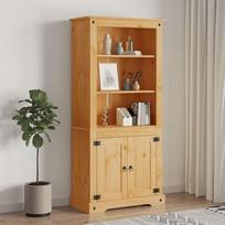 "Willood Corona Buffet Cabinet Mexico Style" pušies medienos pušies spinta Knygų spinta Vitrina Stovinti vitrina Highboard Komoda 80 x 40 x 170 cm