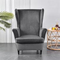"Wing Chair Slipcover" 2 dalių rinkinys - 2 in 1 dizainas Nuimamas minkštas minkštas velvetas Wing Back kėdės dangteliai Fotelio tempimo dangteliai