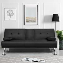 "Yaheetech" sofa lova maks. 3 žmonėms Svečių lova Sofa sofa su miego funkcija Dienos lova Sofa lova Minkšta sofa lova Didžiausia apkrova 350 kg Juoda