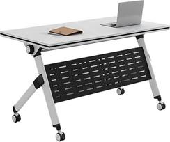 "Zusammenklappbarer rechteckiger Konferenztisch mit feststellbaren Rädern, mobiler Gaming- und Laptop-Schreibtisch für Heimbüro, Arbeitsplatz und Training" (119,4 x 61 x 76,2 cm, weiß)