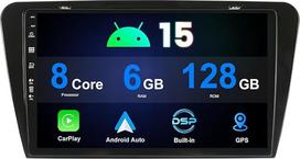 10 colių "Android 15" automobilinis radijas "Skoda Octavia 3 A7 2013-2018", GPS radijas su palydovine navigacija "Carplay" "Android" automobilis palaiko vairo valdymą "Bluetooth Mirrorlink" FM AM RDS 360 kamera