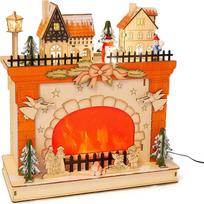 11388 "Winter World Wood" vizualinių šviesos efektų židinio lempa su USB prievadu