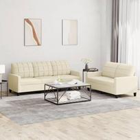 2 dalių sofos komplektas su pagalvėle Kreminė dirbtinės odos sofa lova Sofa lova sofa lova sofa lova sofa lova Relax Sofos ir sofos 3201379