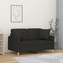 2 vietų sofa su dekoratyvine pagalvėle Sofa Sofa Lounge sofa Minkšta sofa Atsipalaiduoti sofa Svečių sofa Dvigulė sofa Loveseat Sofos gyvenamajam kambariui Miegamojo kambarys Svečių kambarys Juodas 120 cm audinys