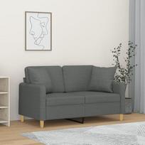 2 vietų sofa su dekoratyvine pagalvėle Sofa Sofa Lounge sofa Minkšta sofa Poilsio sofa Svečių sofa Dvigulė sofa Loveseat Sofos svetainei Miegamojo kambarys Svečių kambarys Tamsiai pilka 120 cm audinys