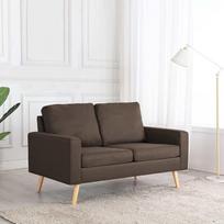 2-vietė sofa su atlošo pagalvėle Sėdynės pagalvėlė Minkšta sofa Lounge Sofa Sofa Lounge Audinys Sofa Sėdynė Baldai Svetainės audinys Medinis rėmas Ruda