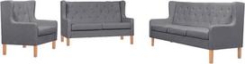 3 dalių sofos komplektas Audinys Sofa minkštasuolis minkšta sofa sofa sofa sofa minkštasuolis minkšti baldai svetainės sofos dizainas sofa audinys medinis rėmas pilka 1-sėdimoji + 2-sėdimoji + 3-sėdimoji