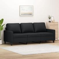 3 vietų sofa juoda, 180 cm, dirbtinė oda, Sofos ir kušetės, Sofa svetainė, Sofa paauglių kambariui, Sofa poilsiui, Sofa miegamajam, Miegamojo sofa, Minkšta sofa 359142
