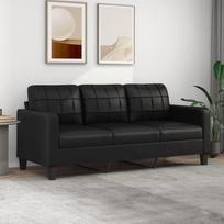 3 vietų sofa Juoda 180 cm dirbtinės odos sofa Svetainė Jaunimo sofa Atsipalaiduoti sofos ir sofos Miegamojo sofa Jaunimo vaikų kambarys