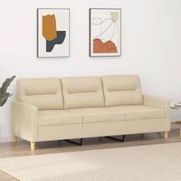 3 vietų sofa Kreminė 180 cm audinys, Sofos ir kušetės, Sofa svetainė, Sofa paauglių kambariui, Sofa poilsiui, Sofa miegamajam, Miegamojo sofa, Minkšta sofa - 359245
