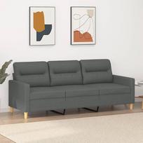 3 vietų sofa tamsiai pilka 180 cm audinys, Sofos ir sofos, Sofa svetainė, Sofa paauglių kambariui, Sofa poilsiui, Sofa miegamajam, Miegamojo sofa, Minkšta sofa 359244
