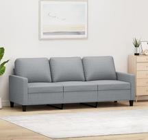 3 vietų sofa, šviesiai pilka, 180 cm, audinys, Sofos ir kušetės, Sofa svetainė, Sofa paauglio kambariui, Sofa poilsiui, Sofa miegamajam, Miegamojo sofa, Minkšta sofa 359171