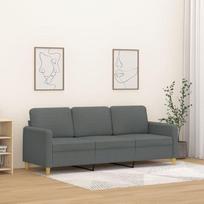3 vietų sofa, tamsiai pilka, 180 cm, audinys, svetainės sofa, sofos ir kušetės, poilsio sofa, svetainės sofa, sofa su - 359487