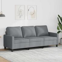 3-Sitzer Sofa Hellgrau 180 cm Stoff Modernes Polstermöbel Wohnzimmer Couch Bequem mit Metallgestell für Entspannung Fernsehen Gäste