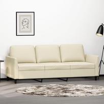 3-Sitzer-Sofa Creme 180 cm Kunstleder, Sofos ir sofos, Sofa Wohnzimmer, Sofa Für Jugendzimmer, Relaxsofa, Sofa Für Schlafzimmer, Polstersofa - 359339