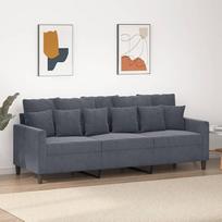 3-sitzer-Sofa Wohnzimmer Sofa Sitzecke Wohnzimmer Sofa Couch Sitzecke Dunkelgrau 180 cm Samt - 359314