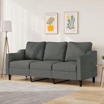 3-Sitzer-Sofa Wohnzimmer Sofa Sitzecke Wohnzimmer Sofa Couch Sitzecke Dunkelgrau 180 cm Stoff // 359368