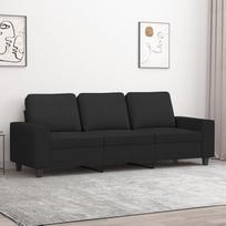 3-sitzer-Sofa Wohnzimmer Sofa Sitzecke Wohnzimmer Sofa Couch Sitzecke Schwarz 180 cm Stoff - 359403