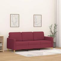 3-vietė sofa Sofa Lounge Sofa Relax Sofa Minkšta sofa Svetainės sofa Svečių sofa Relax Sofa Miegamojo svečių kambariui Vyno raudona 180 cm audinys