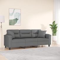 3200979 3 vietų sofa su pagalve, tamsiai pilka, 180 cm, mikropluošto audinys, poilsio sofa, sofos ir sofos, poilsio sofa, svetainės sofa, sofa su pagalve, sofa su - 3200979