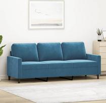 359218 3-vietė sofa Svetainės sofa Sofa-lovos kampas Mėlyna 180 cm Velvetas