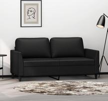 359333 2-vietė sofa juoda 140 cm dirbtinė oda, Sofos ir kušetės, Sofa svetainė, Sofa paauglių kambariui, Sofa poilsiui, Sofa miegamajam, Miegamojo sofa, Minkšta sofa