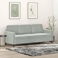 359452 3 vietų sofa, šviesiai pilka, 180 cm, aksomas, svetainės sofa, Sofos ir kušetės, Poilsio sofa, Svetainės sofa, Svetainės sofa, Sofa su - 359452