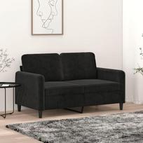 359437 2 vietų sofa, juoda, 120 cm, aksomas, poilsio sofa, Sofos ir kušetės, Poilsio sofa, Svetainės sofa, Svetainės sofa, Sofa su - 359437