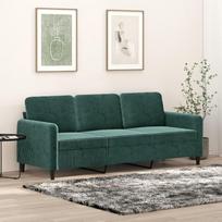 359454 3-vietė sofa Svetainės sofa sofa sėdimasis kampas tamsiai žalia 180 cm aksomas