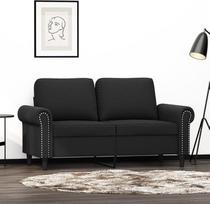 359524 2 vietų sofa, juoda, 120 cm, aksomas, svetainės sofa, Sofos ir kušetės, Poilsio sofa, Svetainės sofa