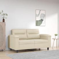 359579 2-vietė sofa kreminė 120 cm, dirbtinė oda, poilsio sofa, sofos ir kušetės, poilsio sofa, sofa svetainei, sofa su