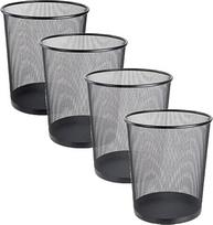 4 dalių biuro metalinė šiukšliadėžė, 12 l metalinė šiukšliadėžė, juoda apvali šiukšliadėžė, šiukšliadėžė, popierinis kibiras miegamiesiems, biurams ir klasėms