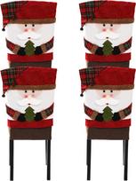 4 dalių Kalėdų kėdės nugarėlė, nuimamas valgomojo kėdė Slipcovers Kalėdų apdaila namų valgomasis kambarys virtuvė šalis Santa Claus