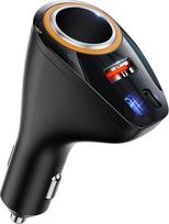 4 in 1 automobilinis įkroviklis PD 3.0 Cigarečių žiebtuvėlio USB daliklis 12 V automobilinis įkroviklis 170 W greito įkrovimo mini USB adapterio lizdas iPhone 16 (170 W automobilinio įkroviklio adapteris)