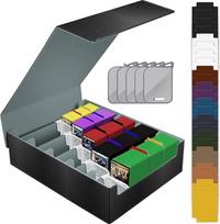 5-Reihige Deck Box, Sammelkarten Aufbewahrungsbox halt 3800+ Karten für TCG/Magic the Gathering (MTG)/ YuGiOh/Sport/Commander Karte, Magnetische Spielkarte Deckbox mit 5 Kartenhalter